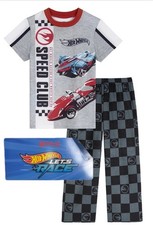 Hot Wheels Boys Short Sleeve Top and Sleep Pants Pajama Set, 2-Piece, Lg 10-12 