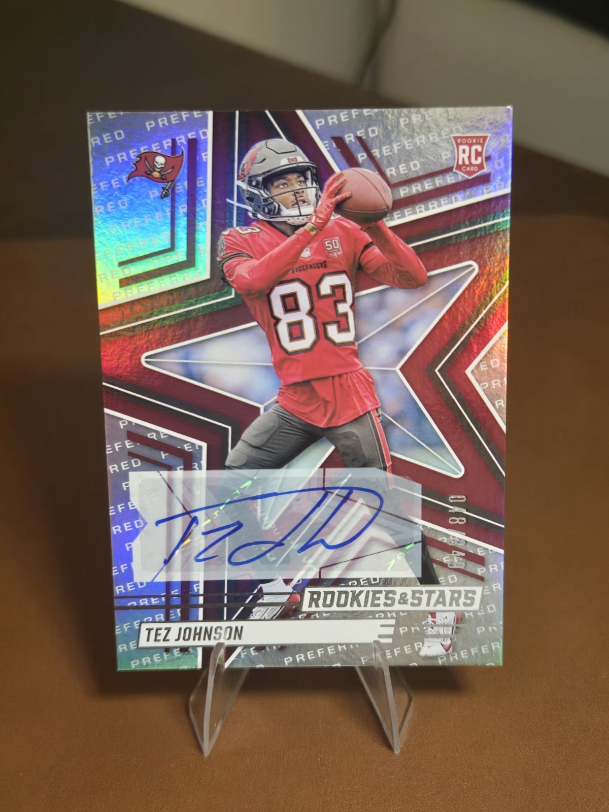 2025 Panini Rookies & Stars - Tez Johnson RC Auto #184 Red /349 - Buccaneers
