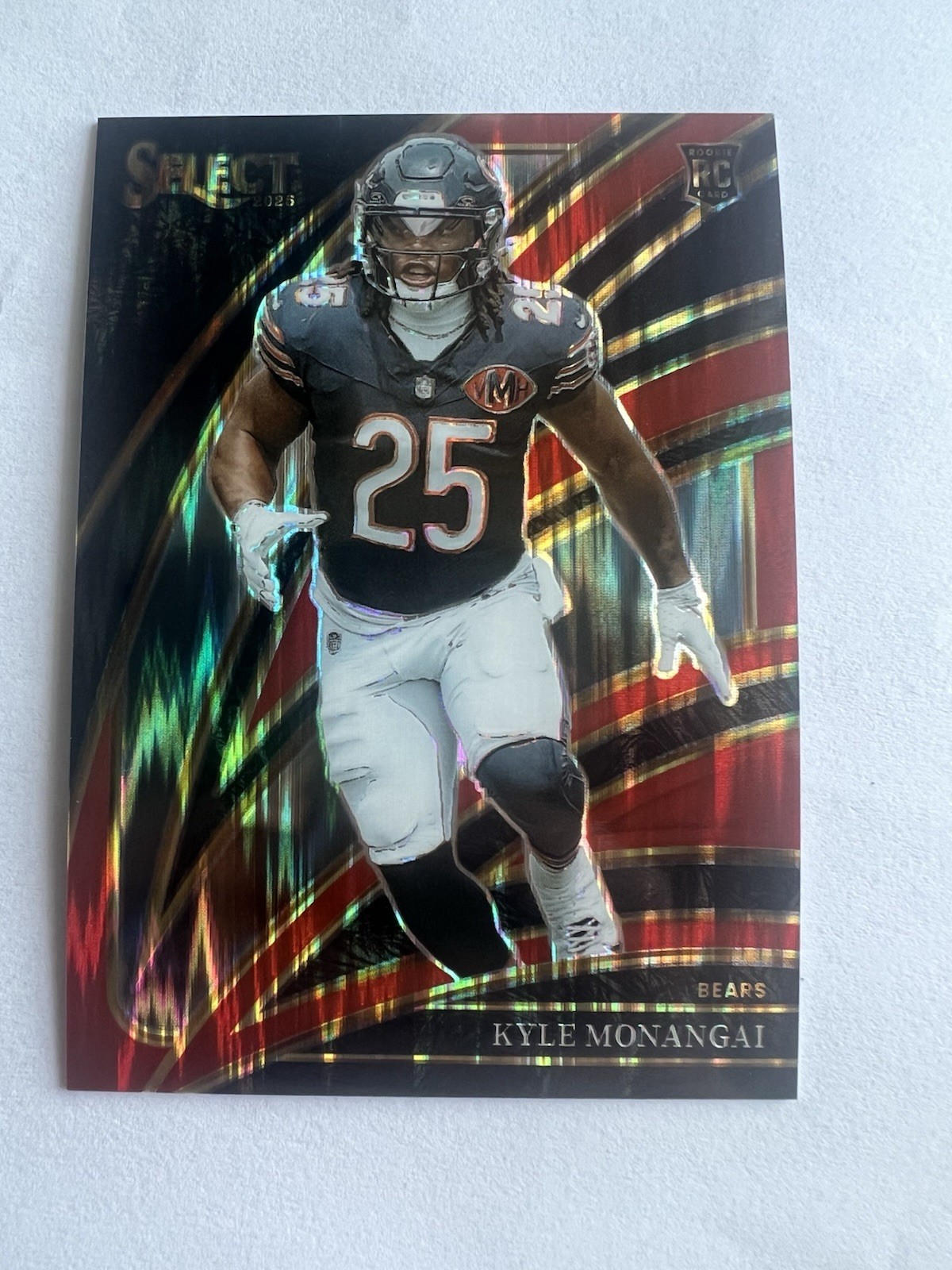 2025 Panini Select Kyle Monangai Rookie Red Shock Prizm /249 Club Level Bears RC
