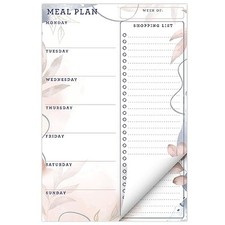 6" x 9" Vertical Meal Planning Pad, 60-Sheets, Soft Pink Floral