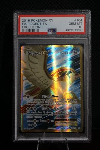2016 Pokemon TCG Evolutions Pidgeot EX Full Art Holo 104/108 English PSA 10