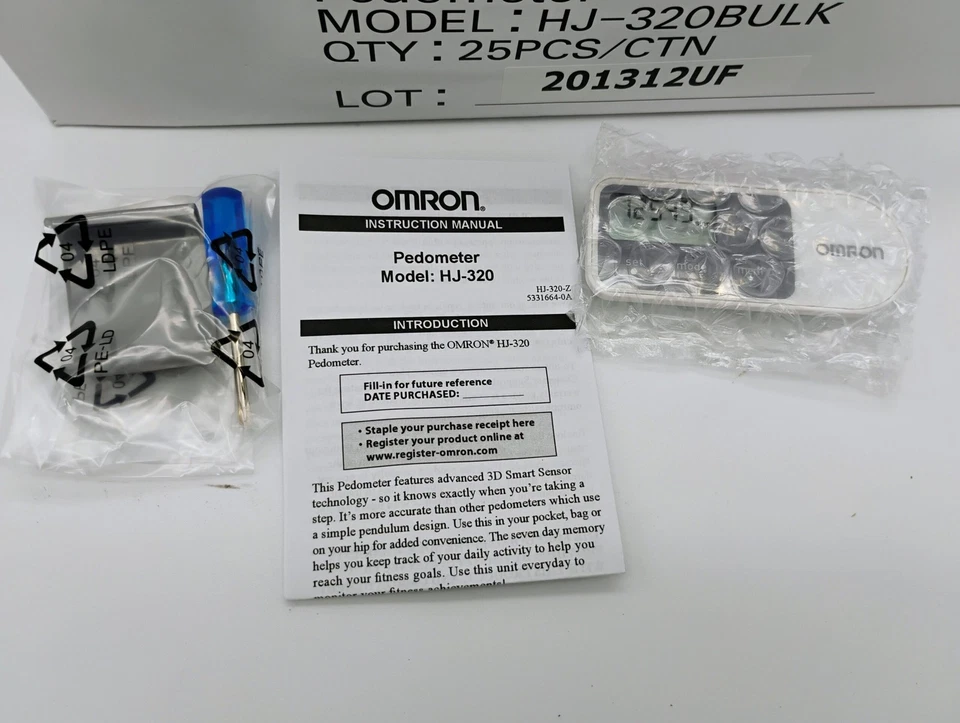 Omron HJ-320 Tri-Axis Pedometer Step Counter w/ Holder Works Great - Image 2 of 4