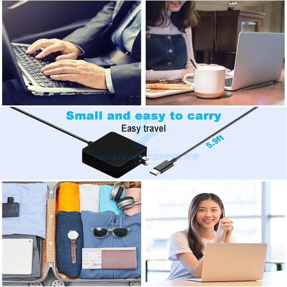 USB-C Type C Charger for Laptop Chromebook Tablet Phone 65w Universal Charge - Image 3 of 4