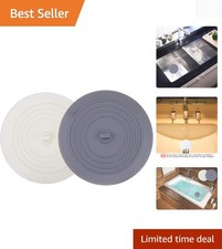 Stylish 2-Pack Silicone Drain Stoppers - 6-Inch Hair Catcher for Kitchen  Bath