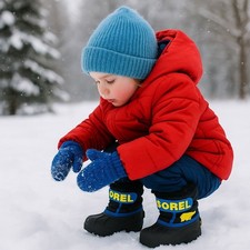 Sorel Kids Winter Snow Boots Size 5 Faux Fur Waterproof Insulated Warm