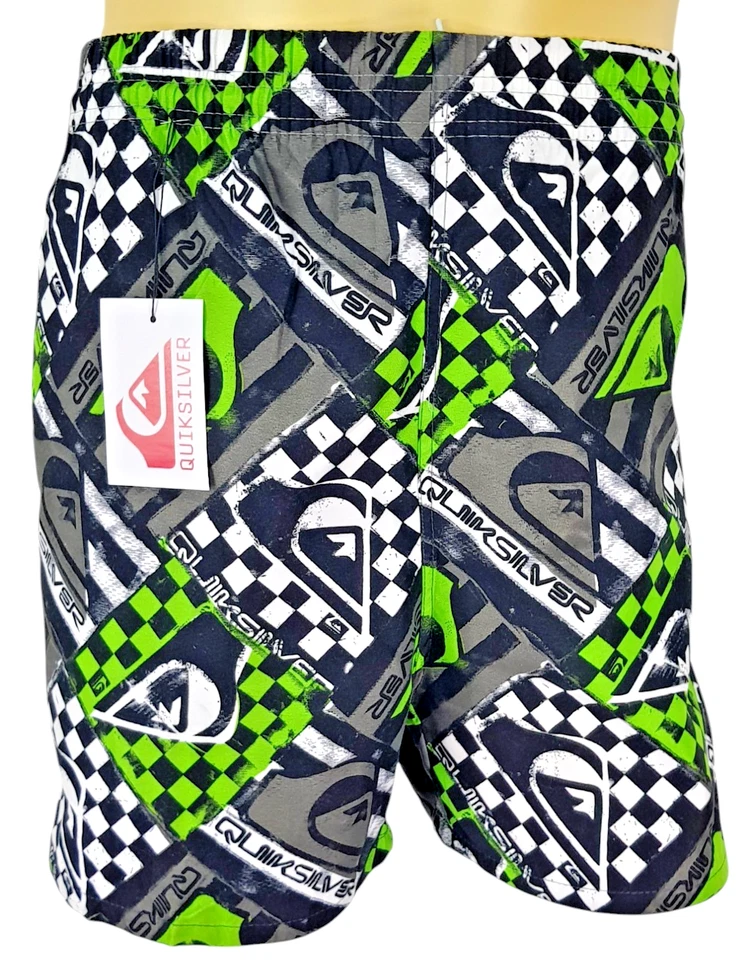 QUIKSILVER Mens Black & Green SWIMMING SHORTS Beach - 2XL - Waist 36-38" - £69 - Image 4 of 4