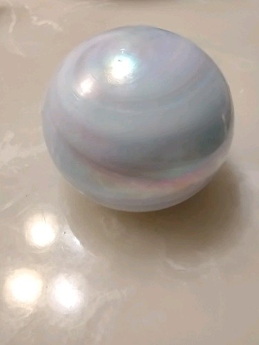 Vintage Gibson Art Glass Co 1976 Pink Iridescent Swirl Pattern Paperweight 1 Ib