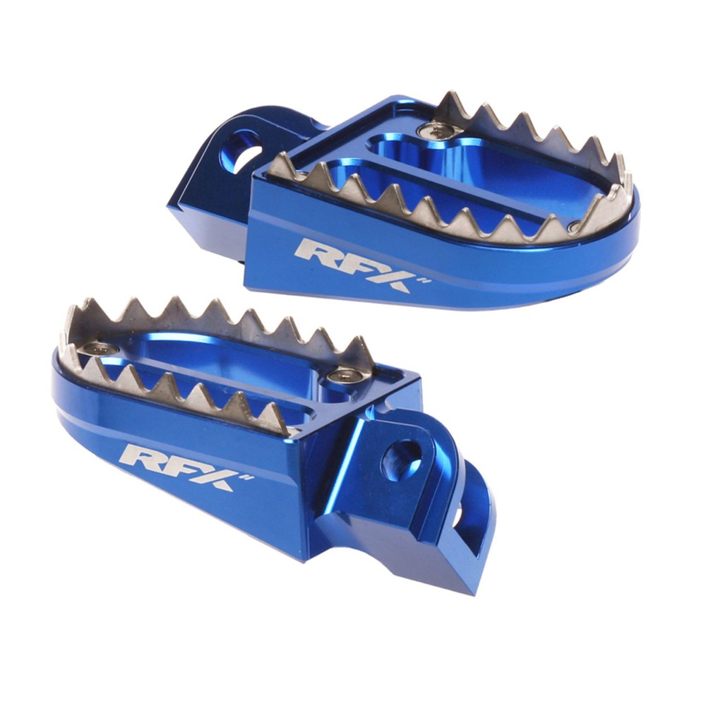 Free Shipping RFX Pro Series Shark Teeth Blue Footpegs For Motorcycle Parts