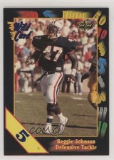 1991 Wild Card Draft 5 Stripe Reggie Johnson #4 Rookie RC 7q2. rookie card picture