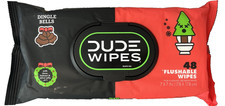 Wow! Dude Wipes Dingle Bells 48 Flushable Wipes New & Fast Free Ship 12/26/27