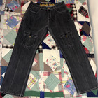 Attitude Gold Black Baggy Wide Leg Splatter Embroidered Jeans Size 36x32 Y2K — photo 2