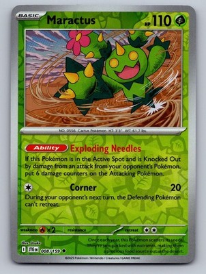 Maractus 008/159 Uncommon Journey Together Pokemon Reverse Holo Near Mint