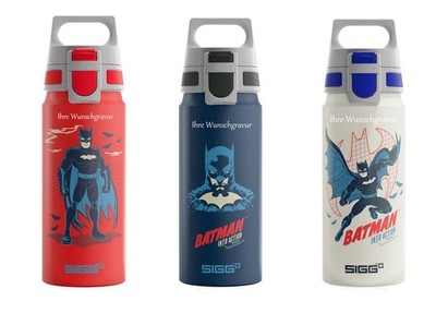 SIGG Kinder Trinkflasche WMB ONE Kids 0.6 L | Batman | inkl. Ihrer Namensgravur