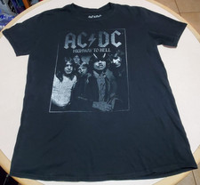 AC/DC Highway to Hell Black Graphic Cotton Crew Neck T-Shirt Men's L