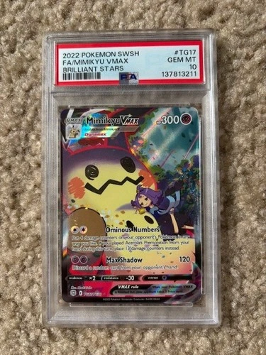 PSA 10 MIMIKYU VMAX TG17 BRILLIANT STARS SWORD & SHIELD POKEMON GEM MINT