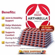 Charak Arthrella Ayurvedic Tablets 300 Tabs Joint  Mobility Support Free Ship