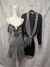 Vintage Fredericks Of Hollywood Houndstooth Peignoir Nightgown Set Large And OS