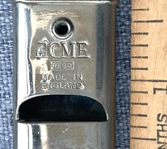 J Hudson's Acme Waistcoat Vest Pocket Boy Scouts stop hole Whistle 1930 / 1950's - Image 3 of 3