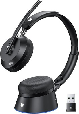 Wireless Headset with Mic for Work, Wireless Headphones with Mic