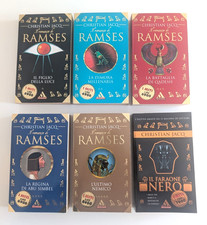 LOTTO 6 LIBRI - CHRISTIAN JACQ - SAGA DI RAMSES COMPLETA + IL FARAONE NERO  MITI