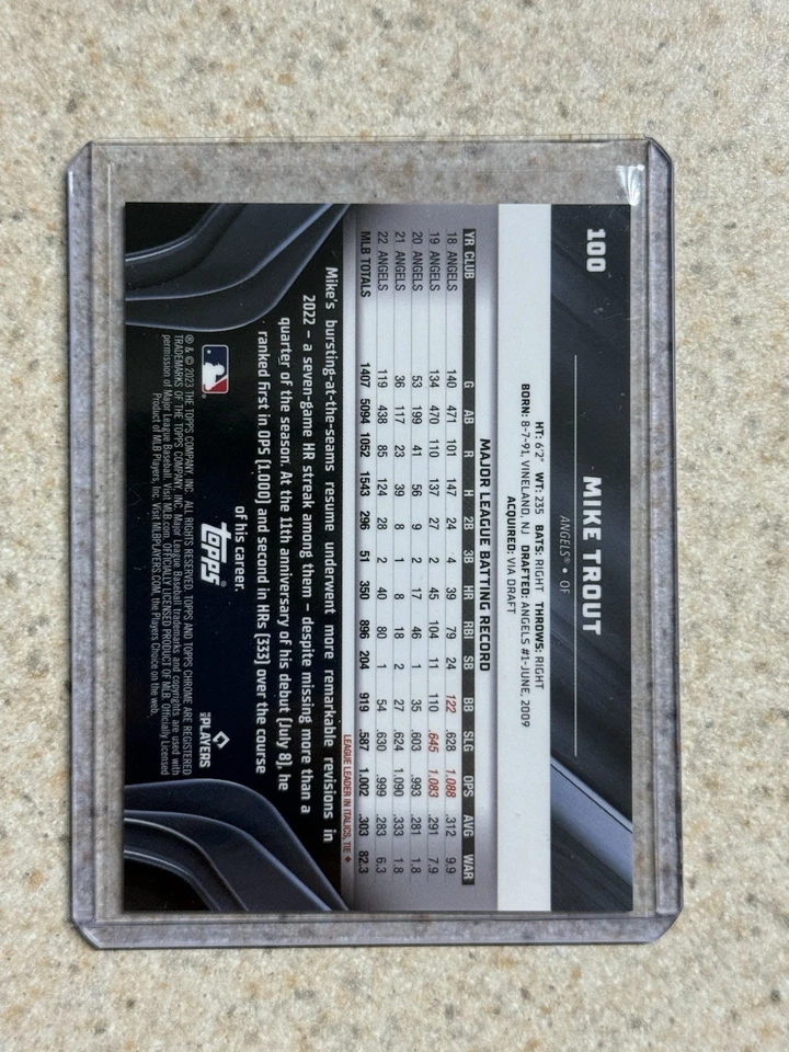 2023 Topps Chrome Black - Mike Trout #100 Purple Mini-Diamond Refractor /150🔥 - Image 2 of 2