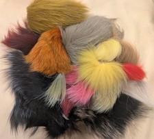 LOT OF MULTI COLORED DYED FOX FUR FLY FISHING 44