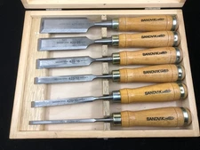 VINTAGE SANDVIK 6 PC CHISEL SET ~SWEEDISH STEEL ~
