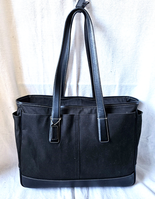 Vintage Coach Hampton Multifunction Tote Diaper Bag Black Canvas