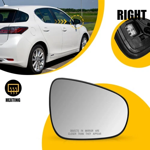 Heated Mirror Glass Passenger Side For Lexus LS460 CT200h ES350 LS600h ES300h