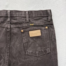 Wrangler Cowboy Cut Jeans Mens 36x30 Faded Black Denim Regular Straight Wiskered