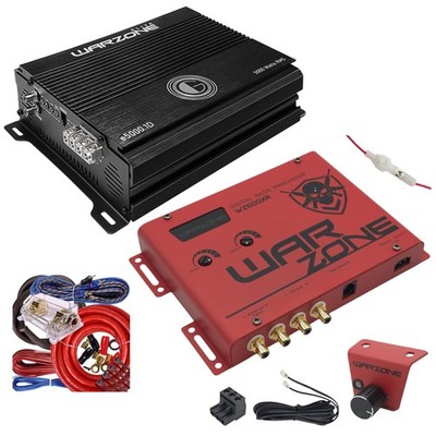 Warzone E5000.1D 5000W RMS Amplifier + Warzone WZ600XR Bass Processor + Kit