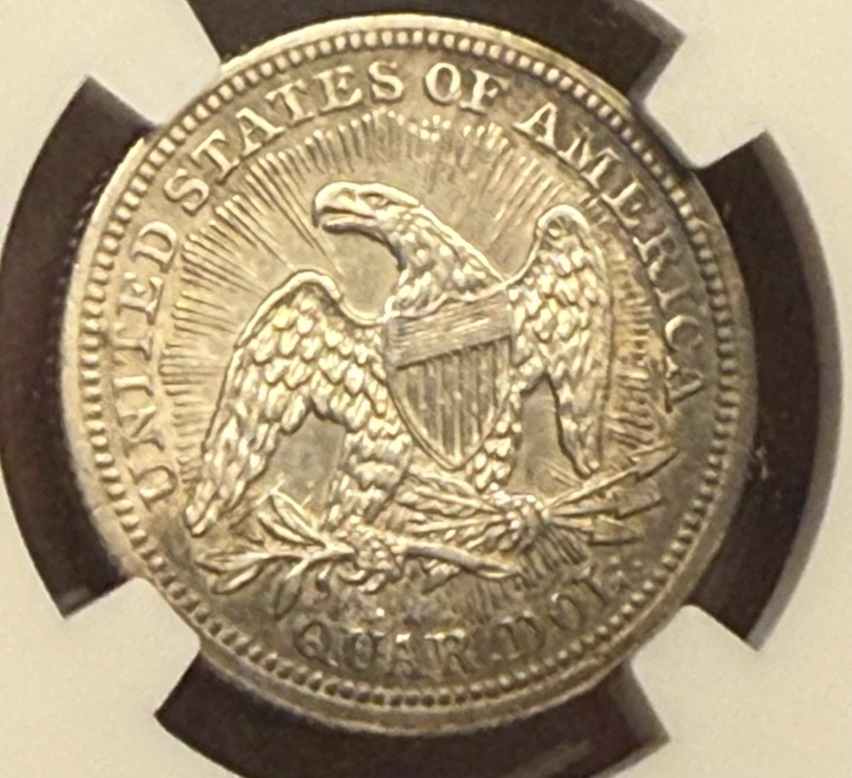 1853 Arrows & Rays Liberty Seated Quarter 25C NGC XF Details - Image 3 of 3