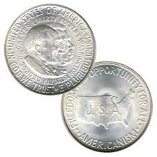 90% Silver George Washington Carver & Booker T Commemorative 1/2 Dollar 1951-54