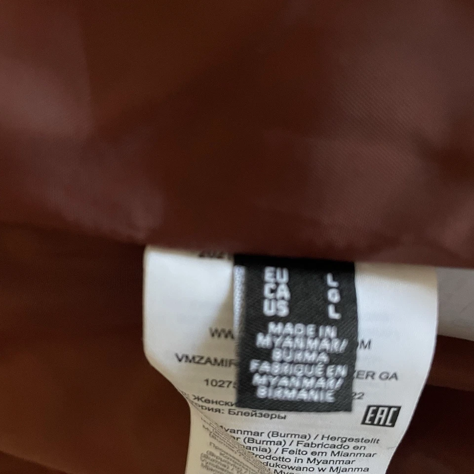 Stitch Fix Vero Moda Women’s Large Boyfriend Loose Oversized Blazer Rust Orange - Image 4 of 4