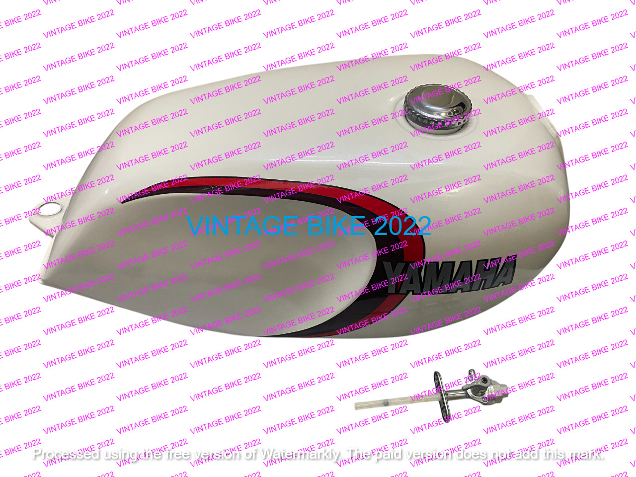 YAMAHA Rd350Lc White Painted Fuel Tank 1980-81 With Cap & ta