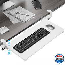 Keyboard Tray Under Desk, Pull Out Keyboard  Mouse Tray with Adjustable C-clamp