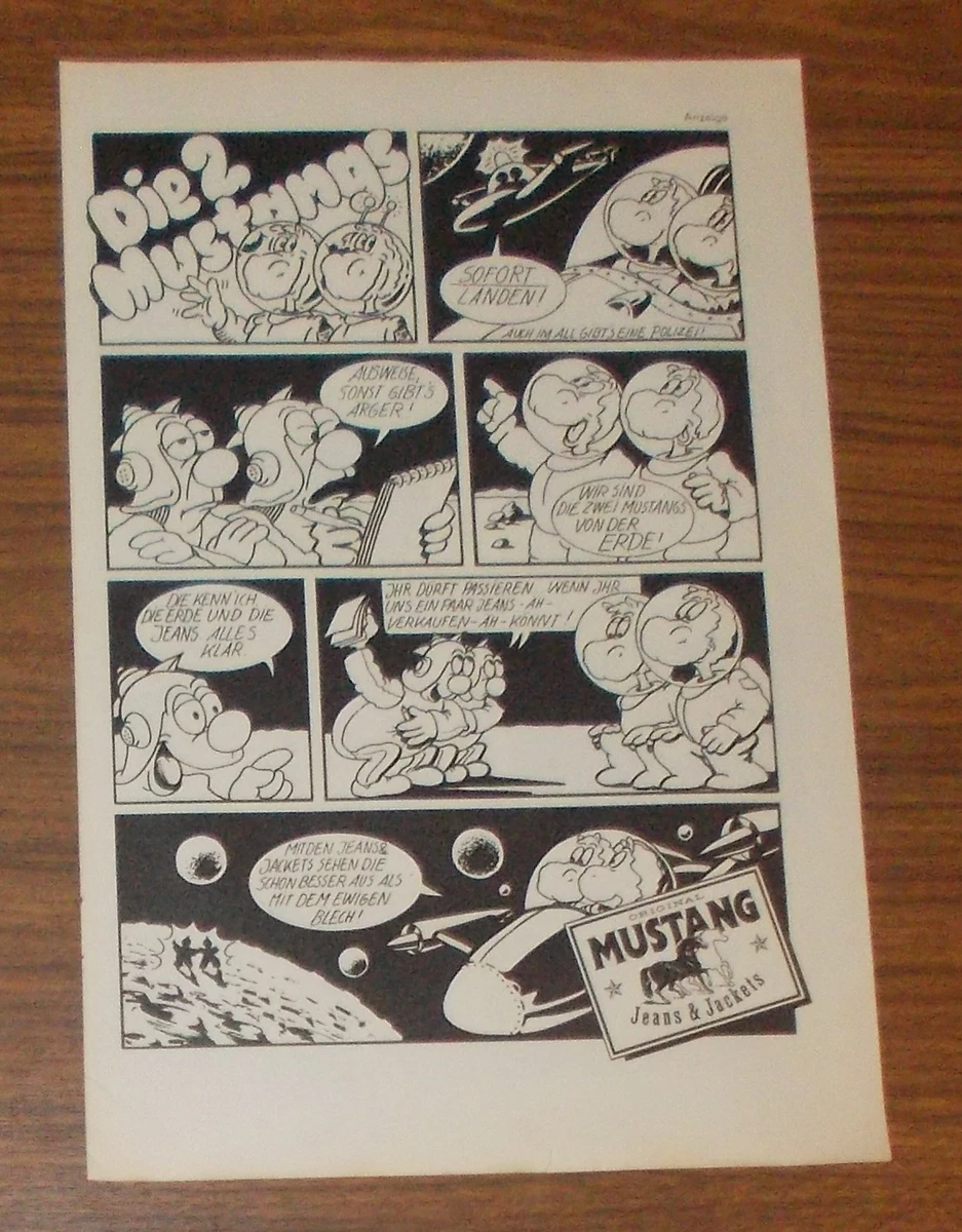 Seltene Werbung MUSTANG Jeans & Jackets - Die 2 Mustangs Weltraum Comic #1 1981