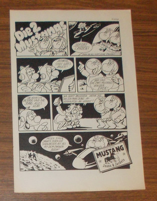 Seltene Werbung MUSTANG Jeans & Jackets - Die 2 Mustangs Weltraum Comic #1 1981