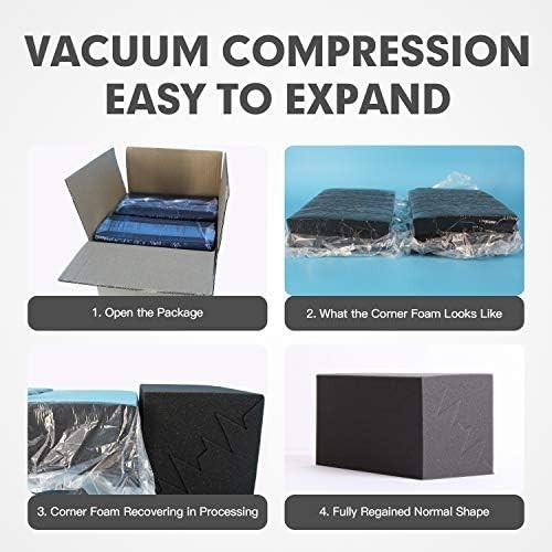 8 Pack - Bass Traps Acoustic Foam Corner, 8''x8''x12'' Black Bass Traps Corne... - Picture 5 of 7