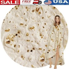 Funny Burritos Tortilla Blanket Soft Flannel Throw Warm Gift Kids Adults New