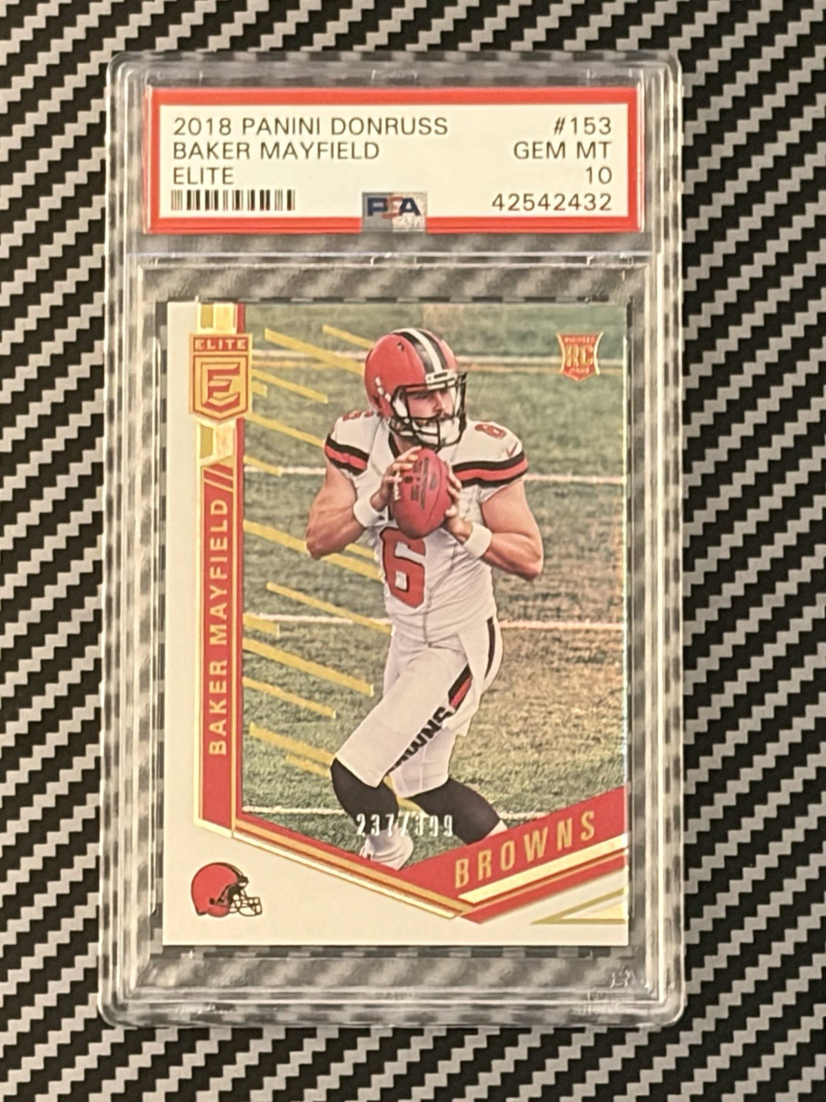 Panini 2018 Donruss Elite Baker Mayfield #153 Browns Rookie PSA 10 /399