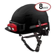 Milwaukee 48-73-1331 BOLT Black Front Brim Safety Helmet, Non-Vented  - (8Pack)