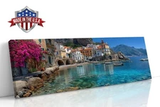 Coastal Serenade Amalfi Coast Canvas Print for Home Decor, Wall Decor Art Poster