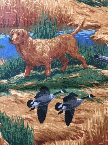 Dogs Hunting Canada Geese Water 100% COTTON QUILT FABRIC - Picture 5 of 7