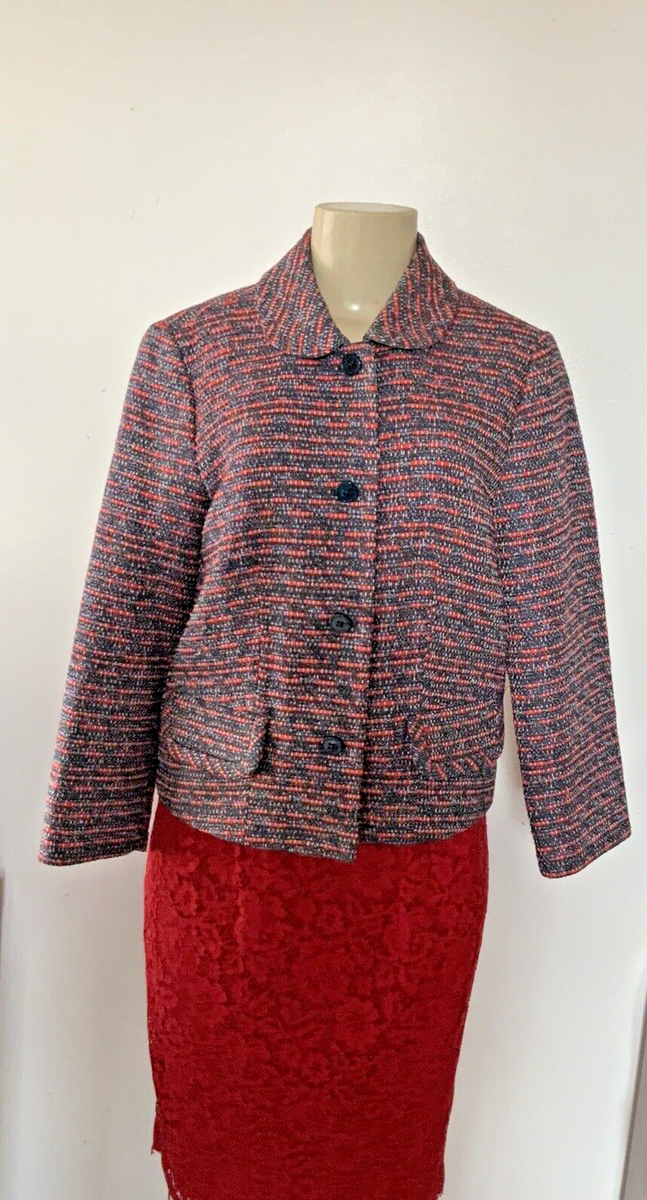 Marc by Marc Jacobs Women's Rad/Blue Tweed Pattern Jacket Sz