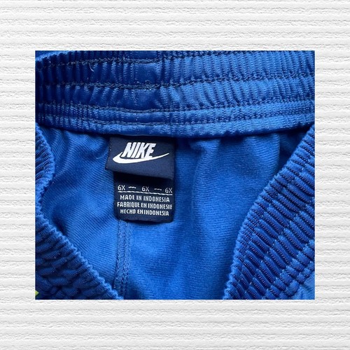 Nike Girls Activewear Sweatpants Blue Silver Logo Pink/Green Side Stripe Size 6X - Picture 11 of 11