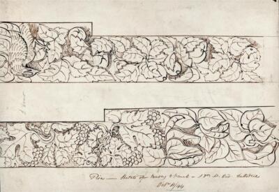 H. B. Garling Pen & Ink Drawing Architectural Study Pisa Cathedral Italy - 1844