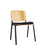 Besucherstuhl abgepolstert Stapelstuhl Büromöbel stapelbar Buche/Polster:3Farben