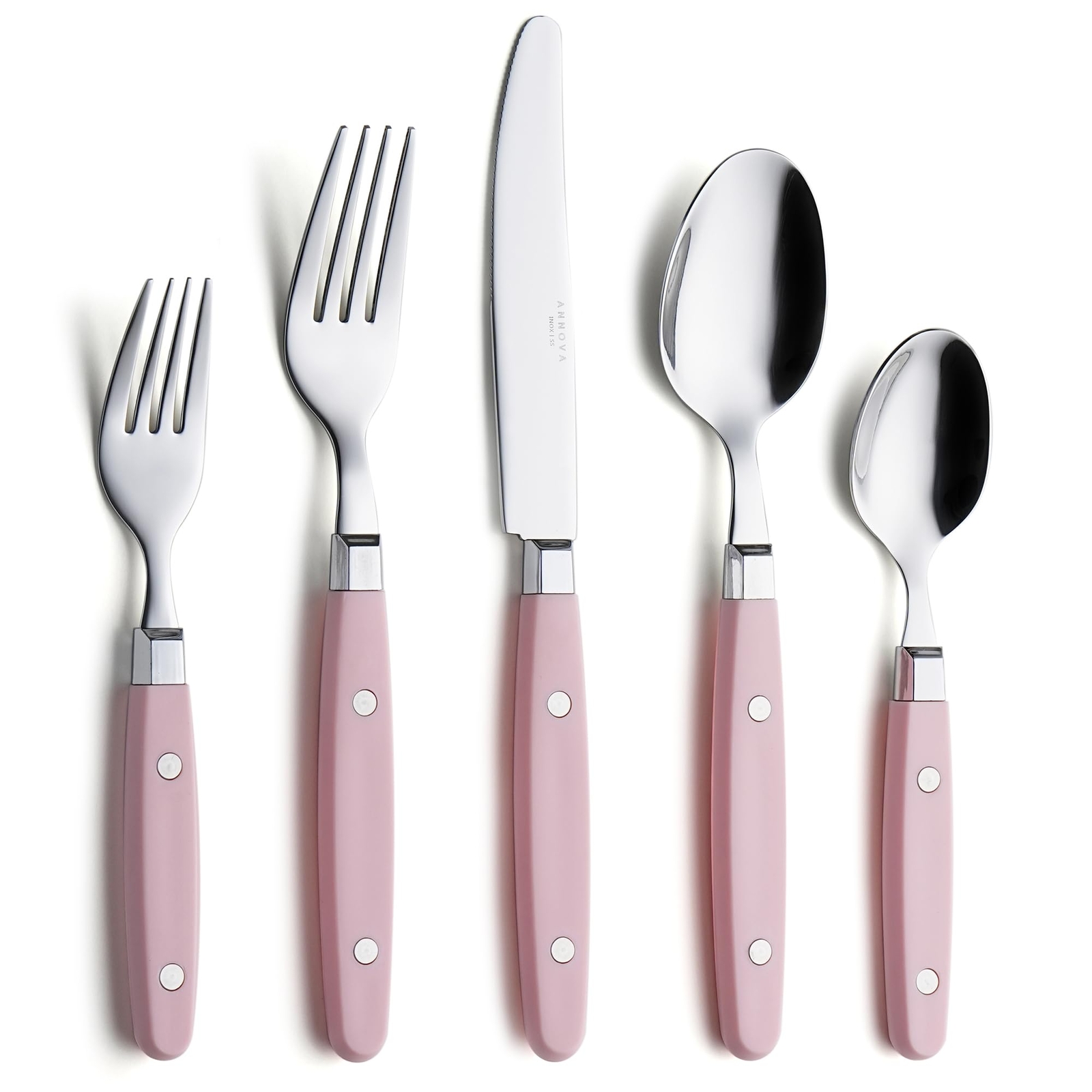 Silverware Set 20 Pieces Stainless Steel Color Handle With Rivet/Retro Flatwa...