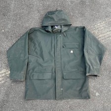 Carhartt Surrey Hooded Rain Coat Jacket in Olive Green size L-XL